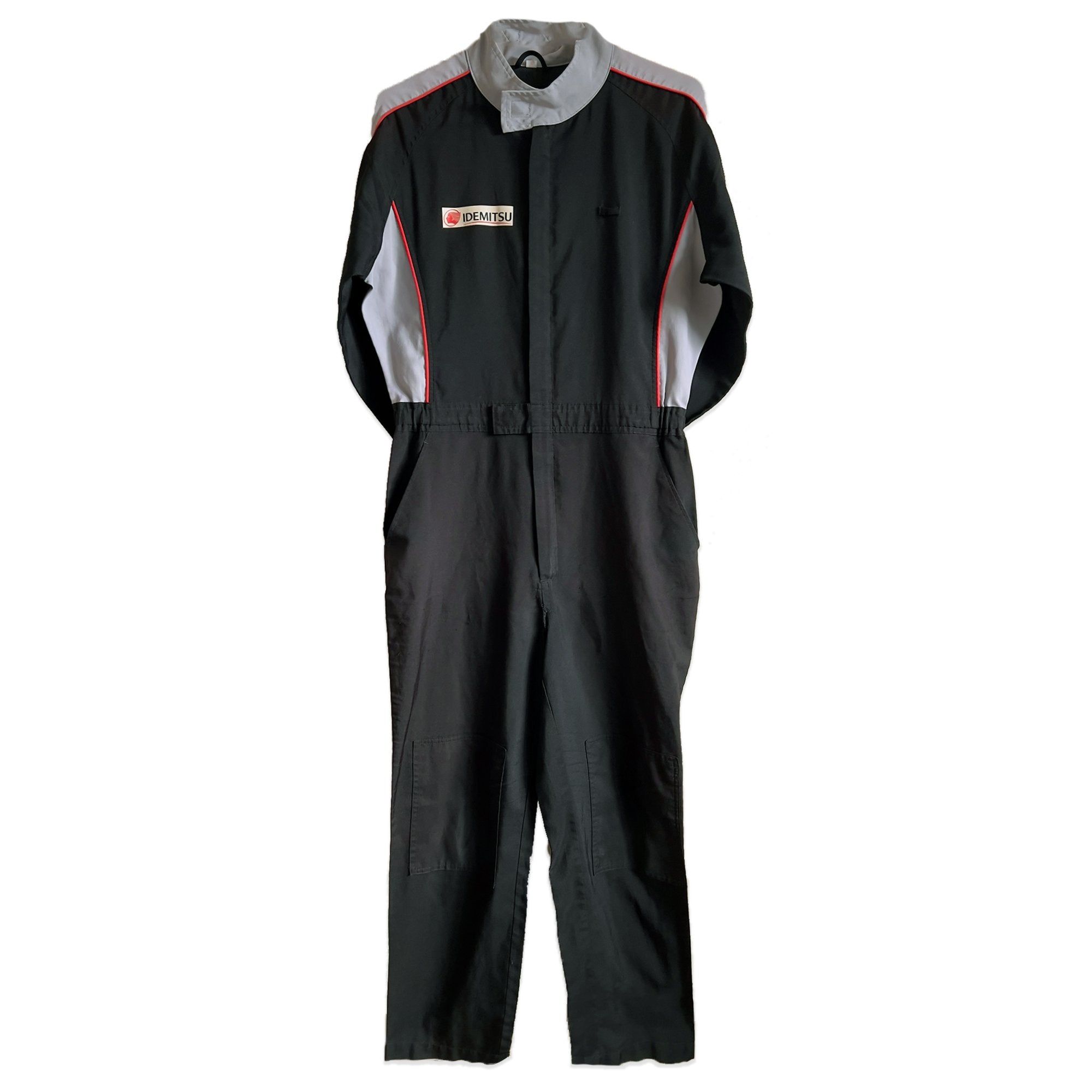 Retro JDM Japan Idemitsu Oil Mechanic Summer Coveralls Tsunagi Black - Sugoi JDM