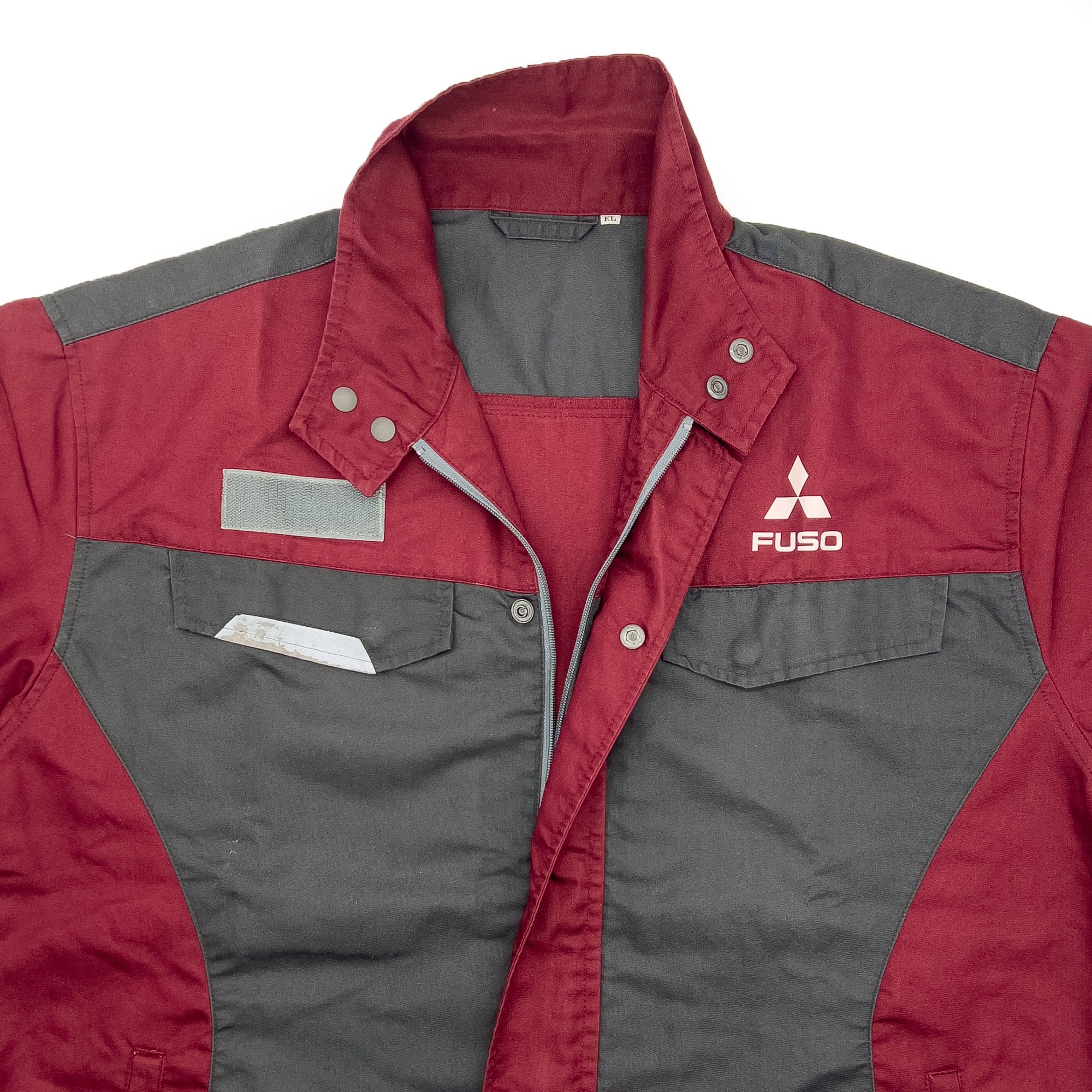 Retro JDM Japan Mitsubishi Motors Fuso Short Sleeve Staff Jacket Red - Sugoi JDM