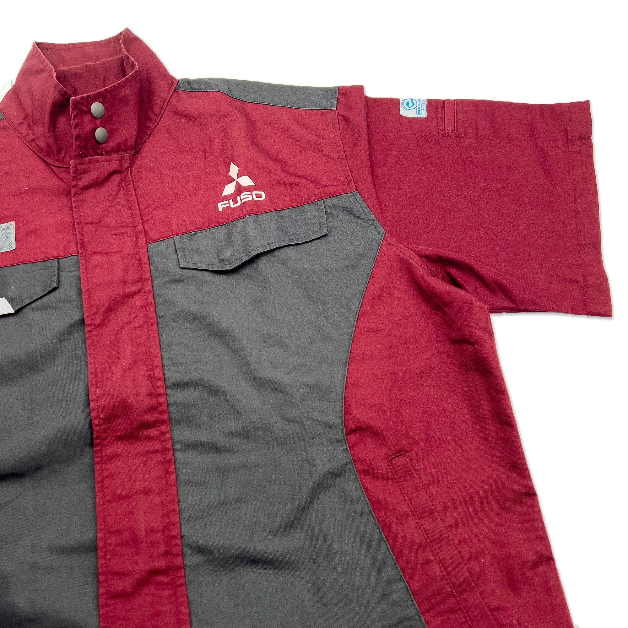 Retro JDM Japan Mitsubishi Motors Fuso Short Sleeve Staff Jacket Red - Sugoi JDM