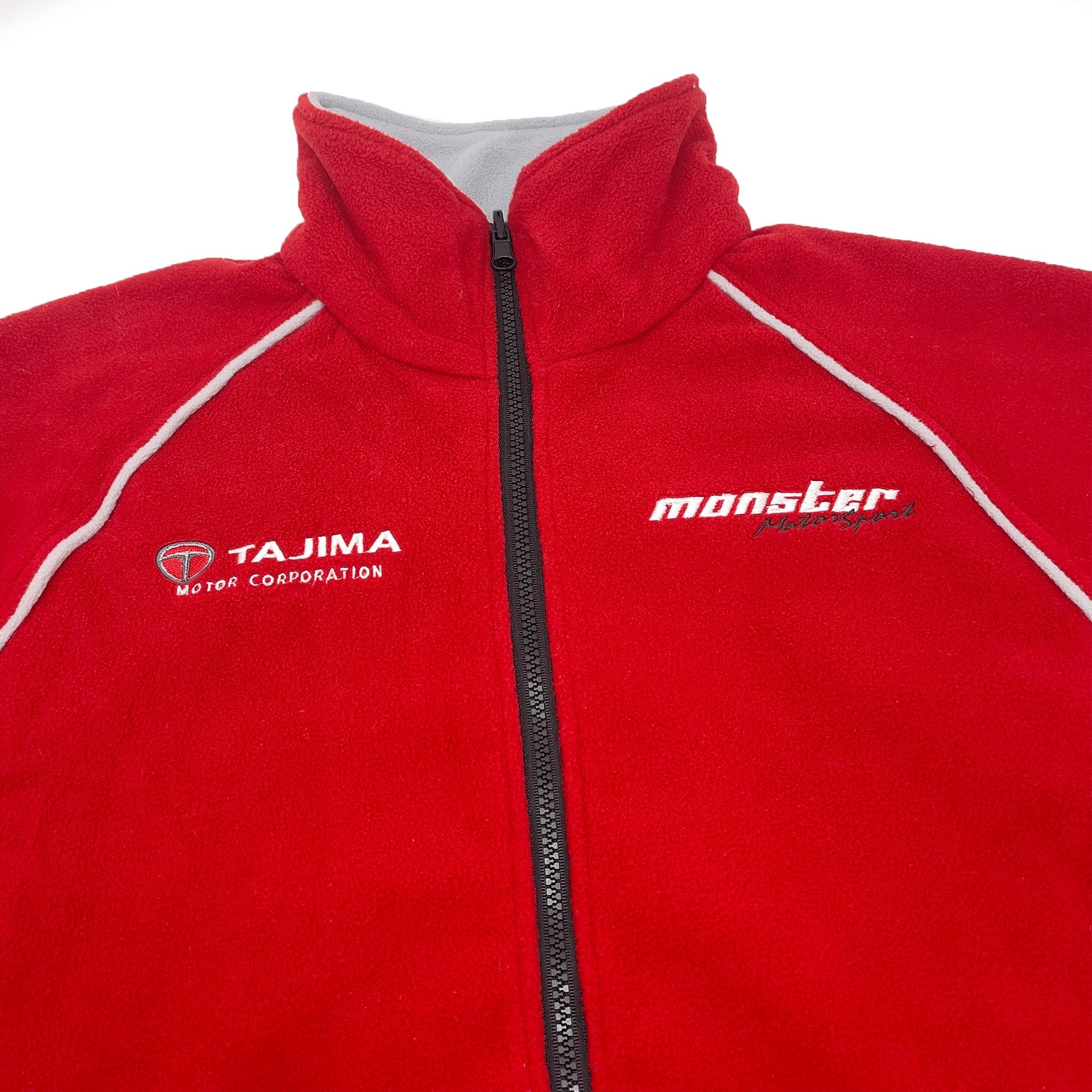 Retro JDM Japan Tajima Corporation Monster Sport Fleece Jacket Red - Sugoi JDM