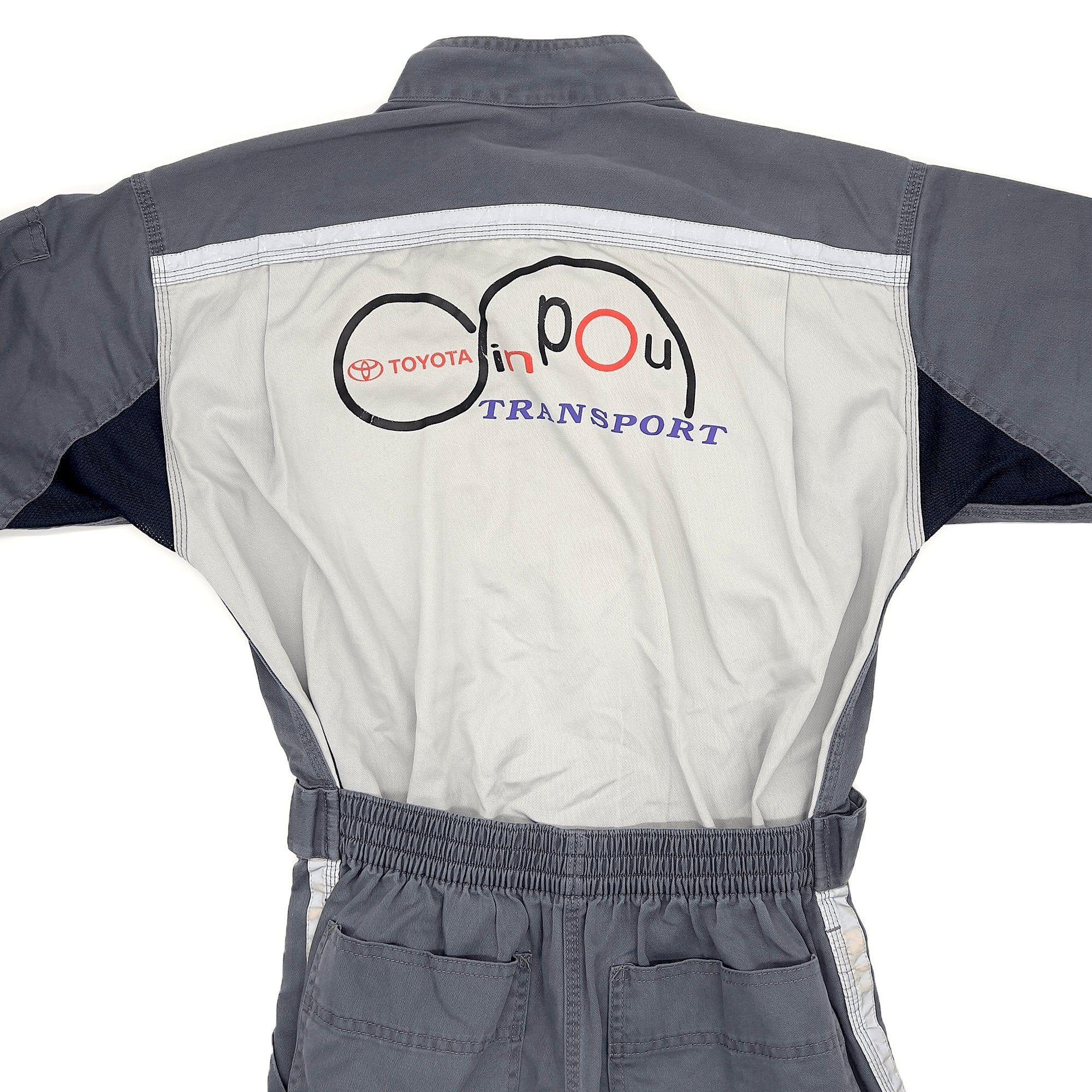 Retro JDM Japan Toyota Summer Short Sleeve Coveralls Tsunagi Suite Grey - Sugoi JDM