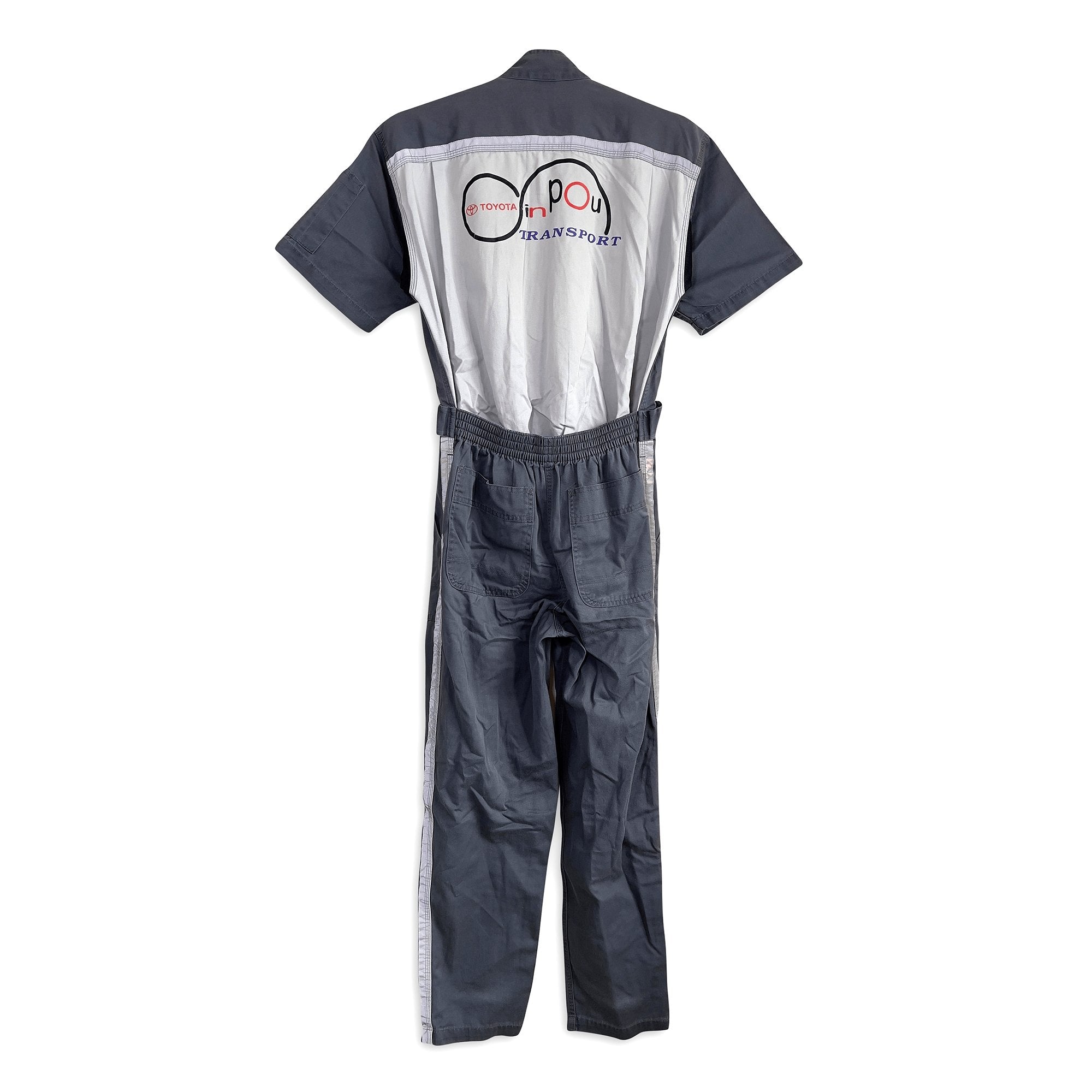 Retro JDM Japan Toyota Summer Short Sleeve Coveralls Tsunagi Suite Grey - Sugoi JDM