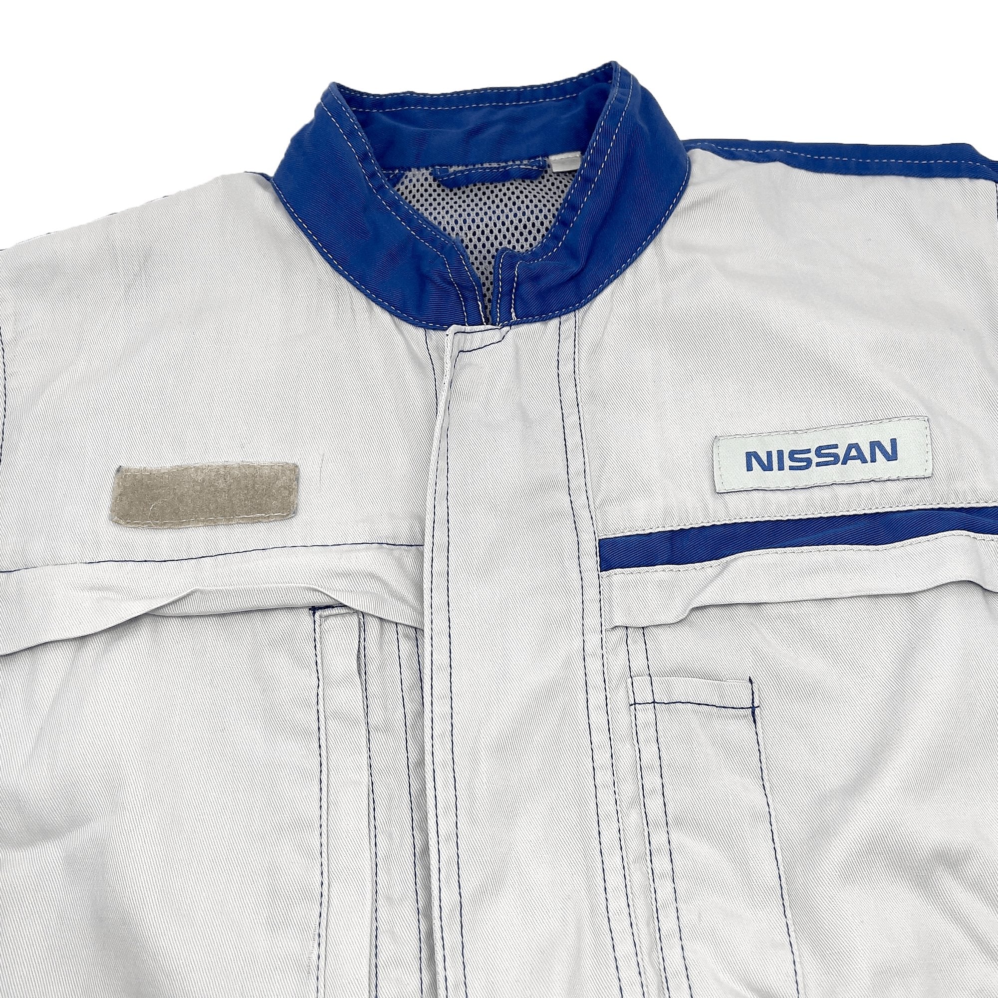 Retro JDM Nissan Summer Tsunagi Coverall Jumpsuit Long Sleeve Blue - Sugoi JDM