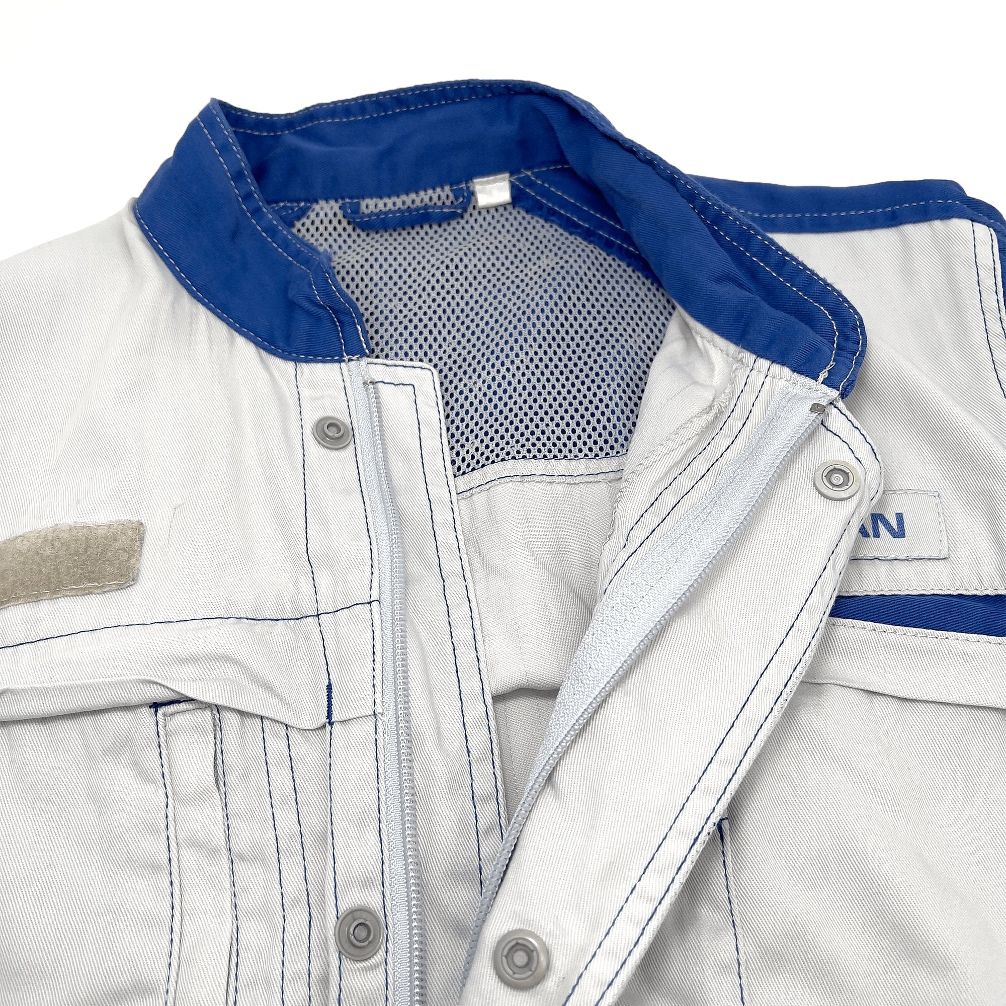 Retro JDM Nissan Summer Tsunagi Coverall Jumpsuit Long Sleeve Blue - Sugoi JDM