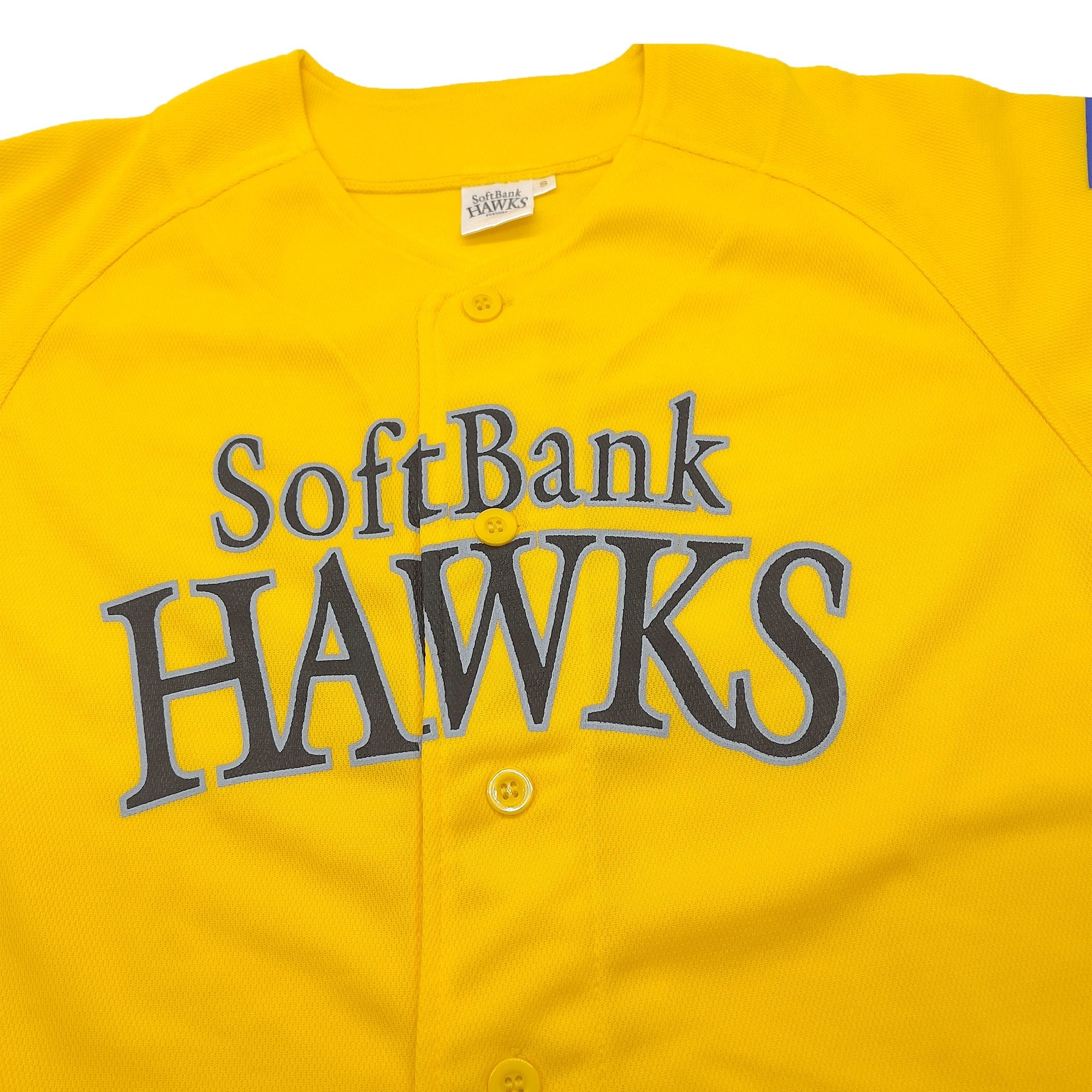 Retro NPB Japan Softbank Hawks 20th 70th Anniversary Baseball Jersey Yellow - Sugoi JDM