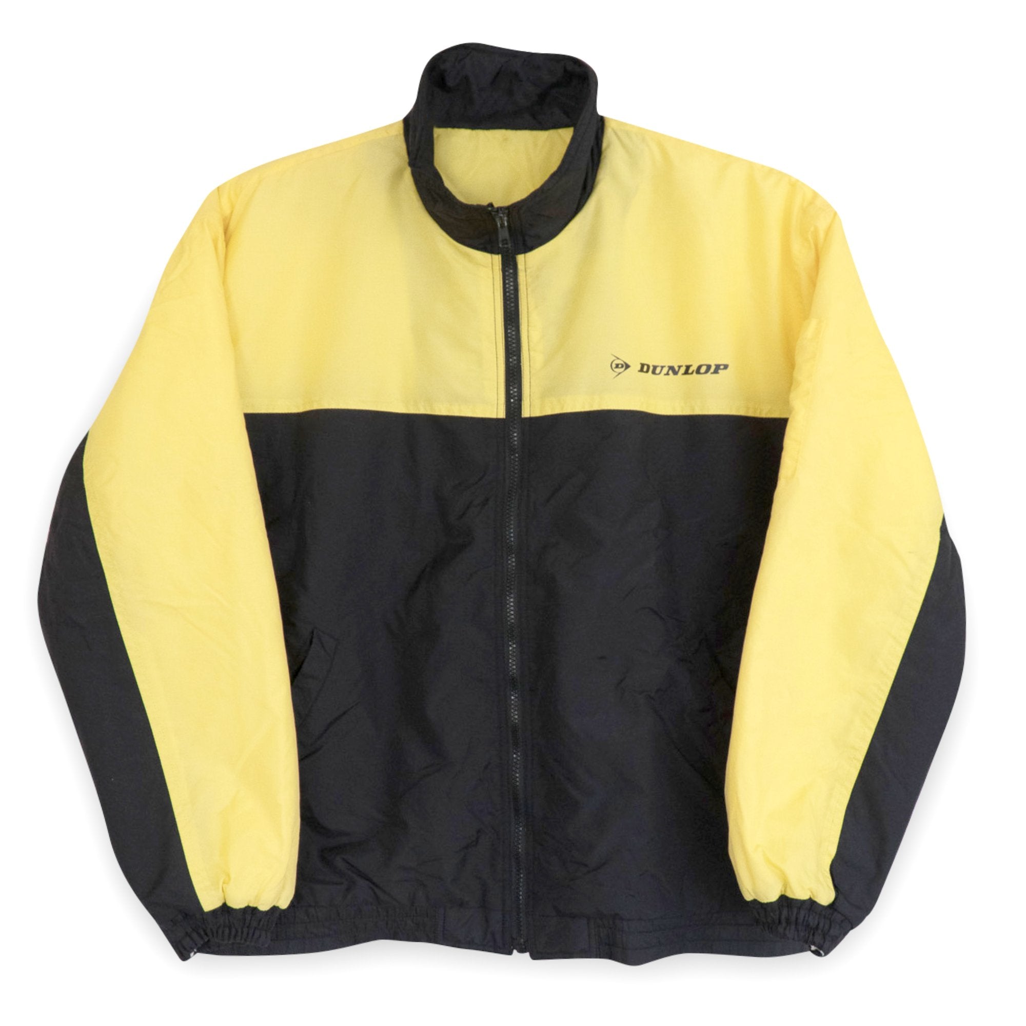 Retro Showa 1990s Japan JDM Dunlop Digi Tyre Staff Jumper Jacket Yellow - Sugoi JDM