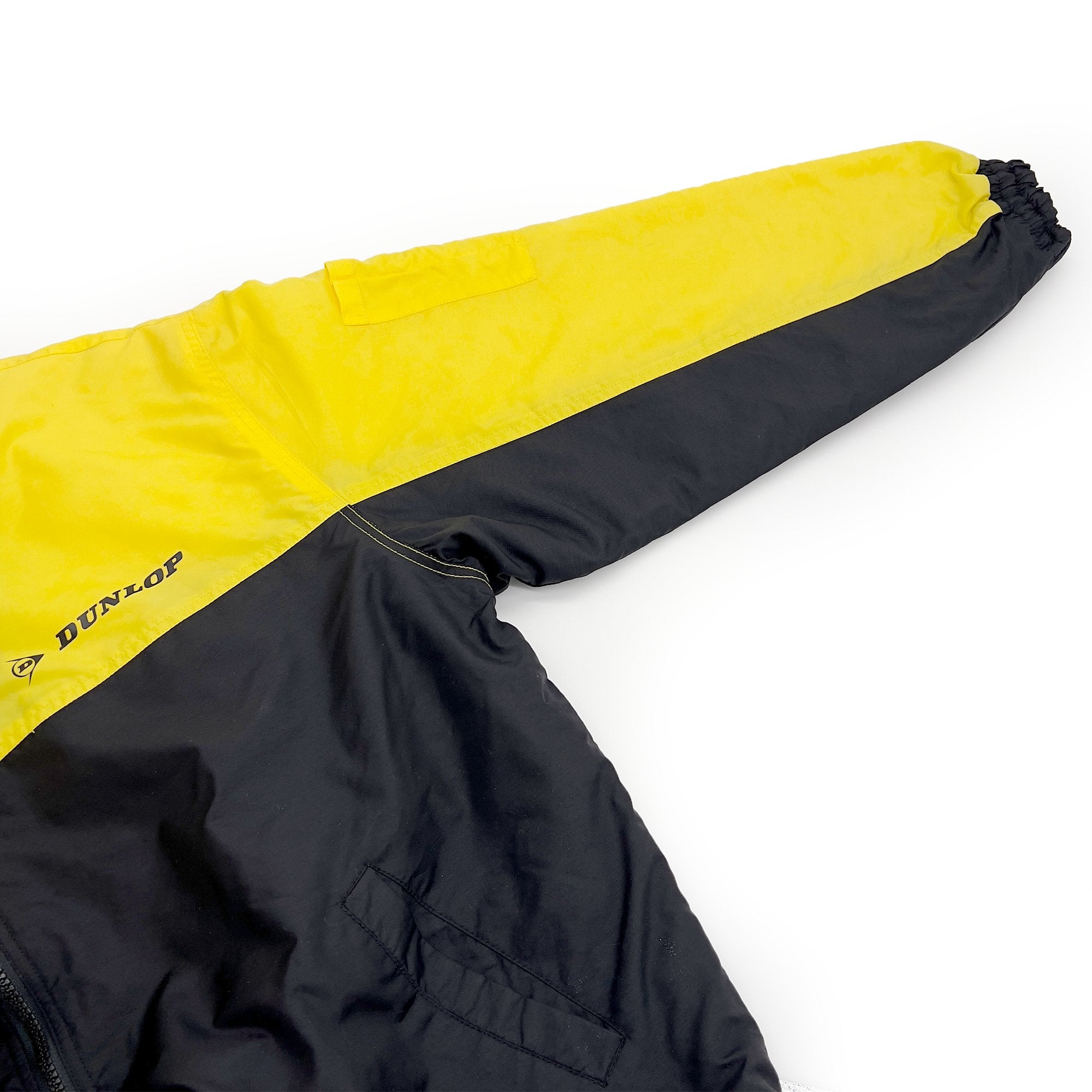 Retro Showa 1990s Japan JDM Dunlop Digi Tyre Staff Jumper Jacket Yellow - Sugoi JDM