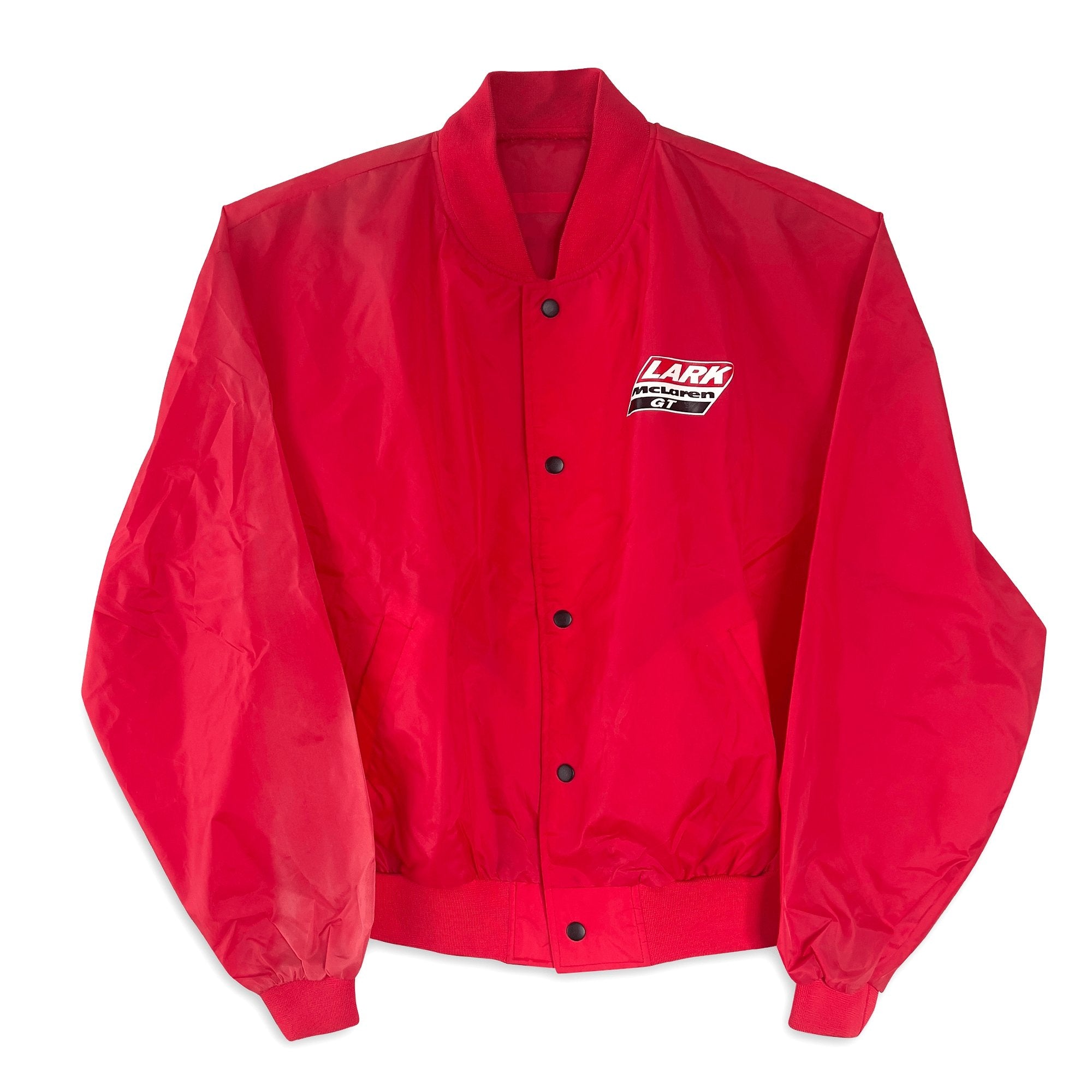 Vintage Genuine Japan 1990s Lark McLaren GTR F1 Racing Team Jacket Red - Sugoi JDM