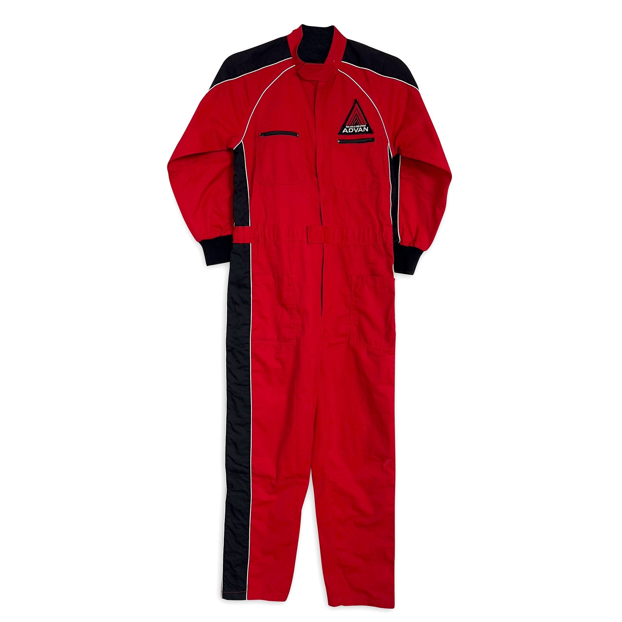 Vintage Showa Era JDM Japan Advan Yokohama Racing Coveralls Tsunagi Red - Sugoi JDM