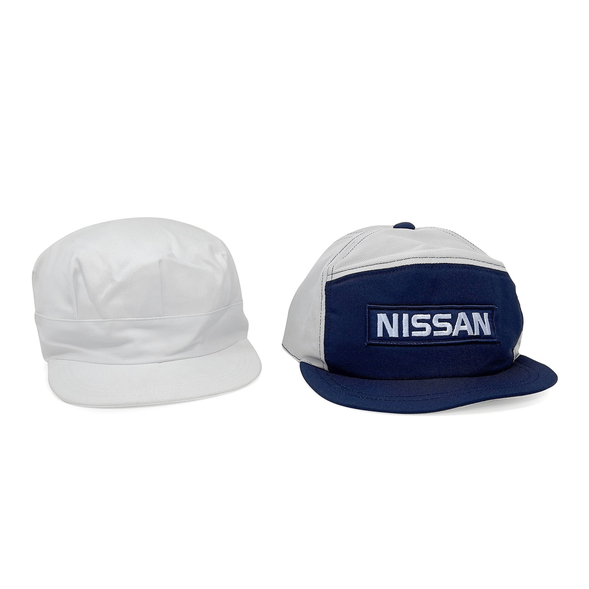 Vintage Showa Japanese JDM Nissan Blue Stage Mechanic Uniform Hat Cap Set Blue - Sugoi JDM
