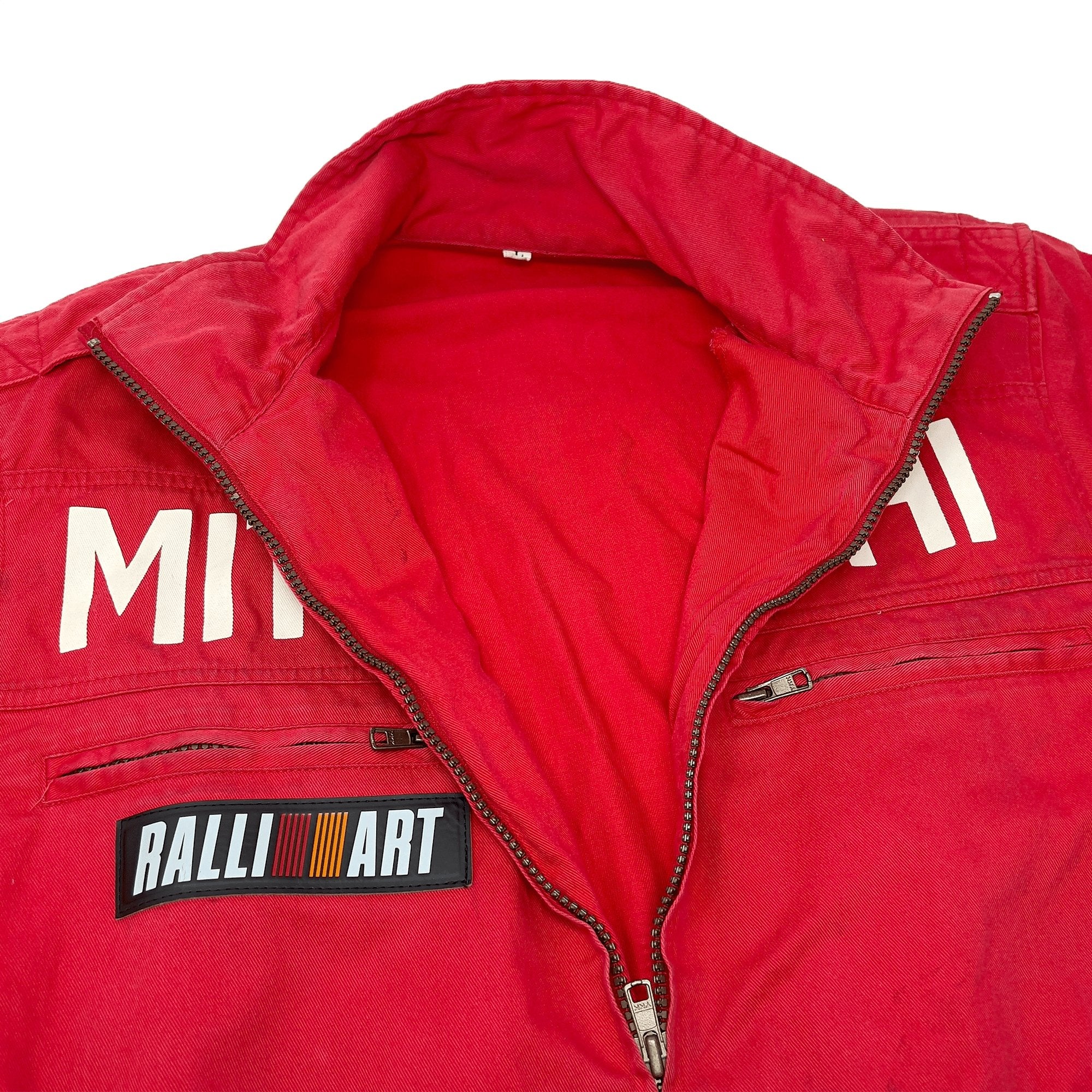 Vintage WRC JDM Japan Ralliart Mitsubishi Motors Mechanic Coveralls Tsunagi Red - Sugoi JDM