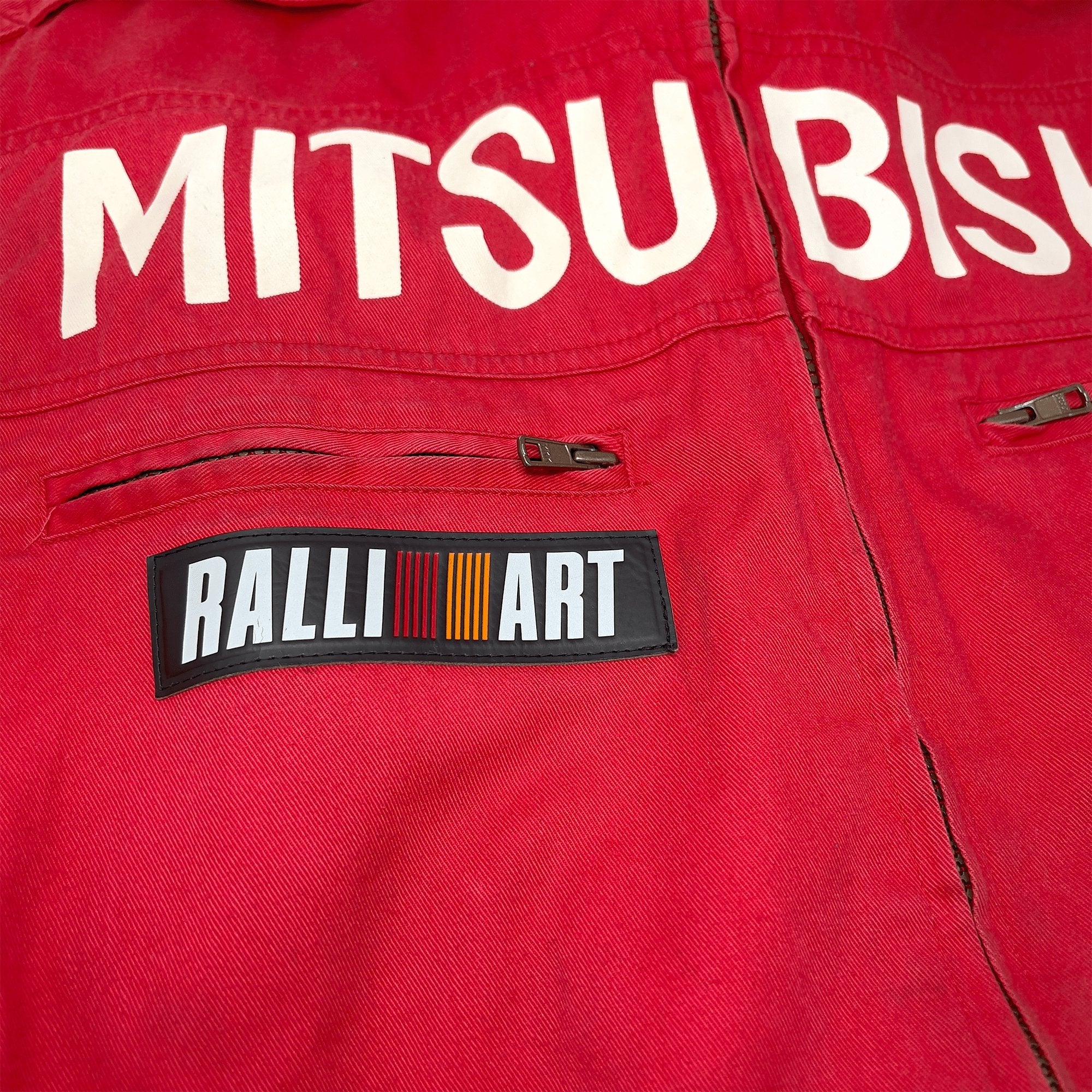 Vintage WRC JDM Japan Ralliart Mitsubishi Motors Mechanic Coveralls Tsunagi Red - Sugoi JDM