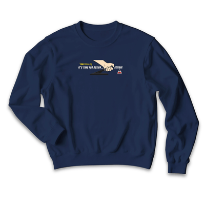 1990s Legacy Caution Wide Turns Sugoi JDM Drift Speed Team Sweatshirt Blue - Sugoi JDM