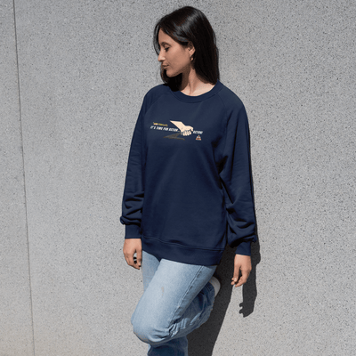 1990s Legacy Caution Wide Turns Sugoi JDM Drift Speed Team Sweatshirt Blue - Sugoi JDM