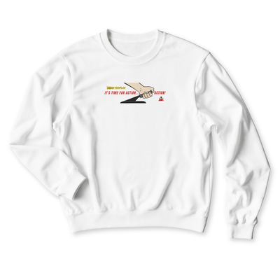 1990s Legacy Caution Wide Turns Sugoi JDM Drift Speed Team Sweatshirt White - Sugoi JDM