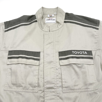 Genuine JDM Japan Retro Toyota Tecno Coveralls Mechanic Suite Tsunagi Grey - Sugoi JDM