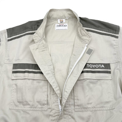 Genuine JDM Japan Retro Toyota Tecno Coveralls Mechanic Suite Tsunagi Grey - Sugoi JDM