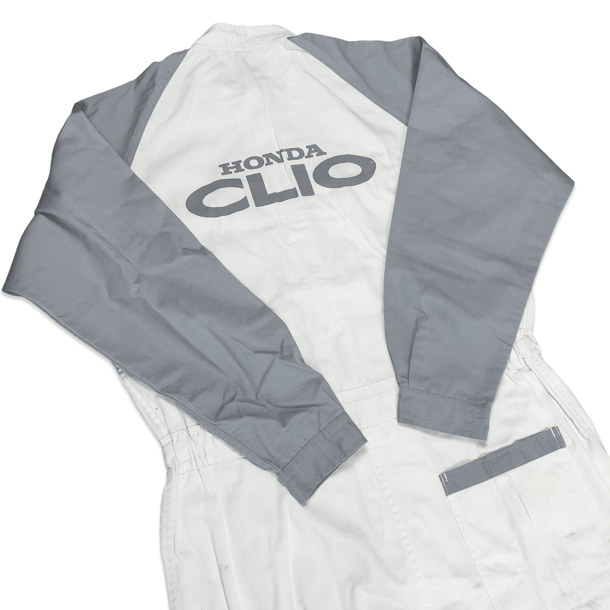 Genuine Retro 90s JDM Japan Honda Clio Mechanic Coveralls Tsunagi White Grey - Sugoi JDM