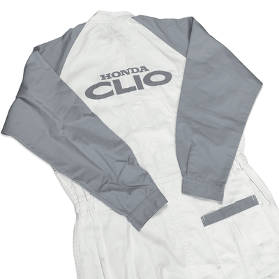 Genuine Retro 90s JDM Japan Honda Clio Mechanic Coveralls Tsunagi White Grey - Sugoi JDM