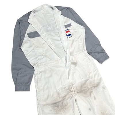 Genuine Retro 90s JDM Japan Honda Clio Mechanic Coveralls Tsunagi White Grey - Sugoi JDM