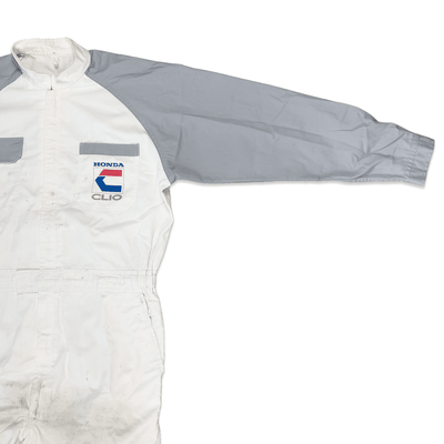 Genuine Retro 90s JDM Japan Honda Clio Mechanic Coveralls Tsunagi White Grey - Sugoi JDM