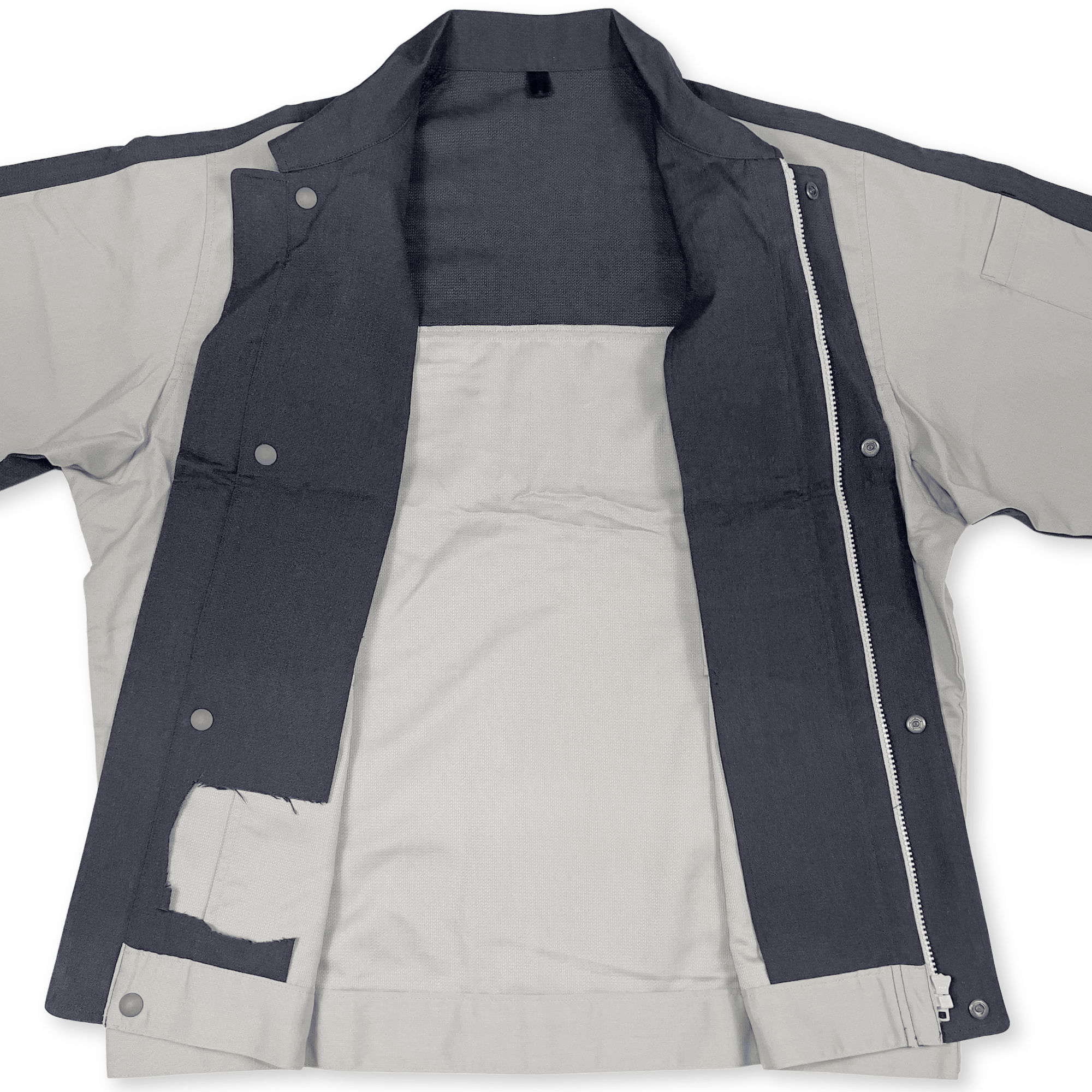 Genuine Retro JDM JR East Japan Railway Company Mechanics Jacket Gray - Sugoi JDM