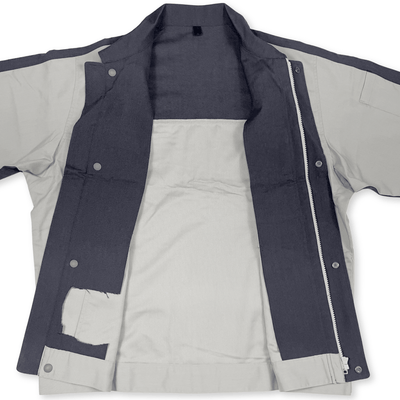 Genuine Retro JDM JR East Japan Railway Company Mechanics Jacket Gray - Sugoi JDM