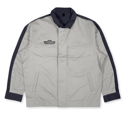 Genuine Retro JDM JR East Japan Railway Company Mechanics Jacket Gray - Sugoi JDM