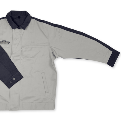 Genuine Retro JDM JR East Japan Railway Company Mechanics Jacket Gray - Sugoi JDM