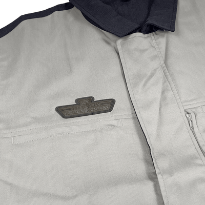 Genuine Retro JDM JR East Japan Railway Company Mechanics Jacket Gray - Sugoi JDM