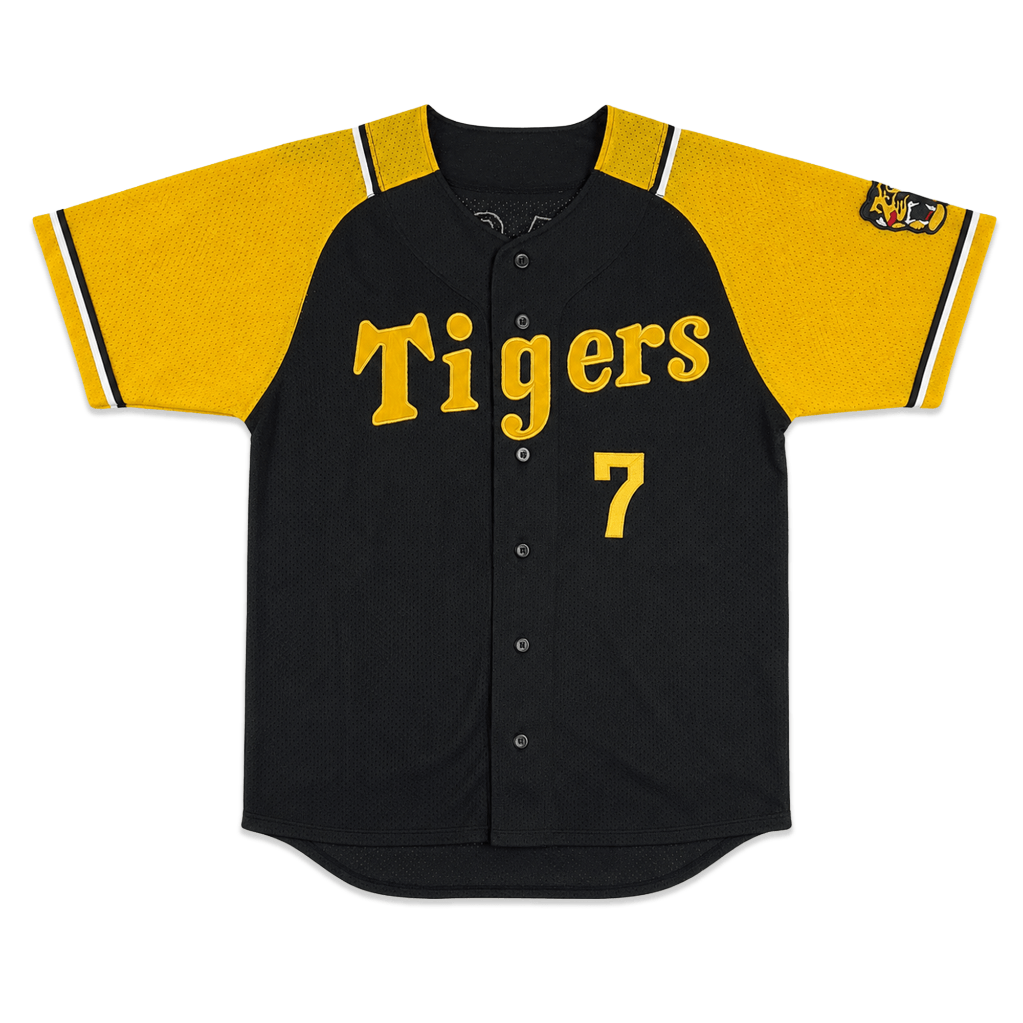 Genuine Retro Mizuno NPB Japan Hanshin Tigers Makoto Imaoka Baseball Knit Jersey 7 - Sugoi JDM