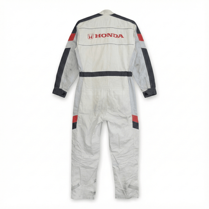 Genuine Showa Retro JDM Japan Honda Summer Jumpsuit Coveralls Tsunagi White - Sugoi JDM