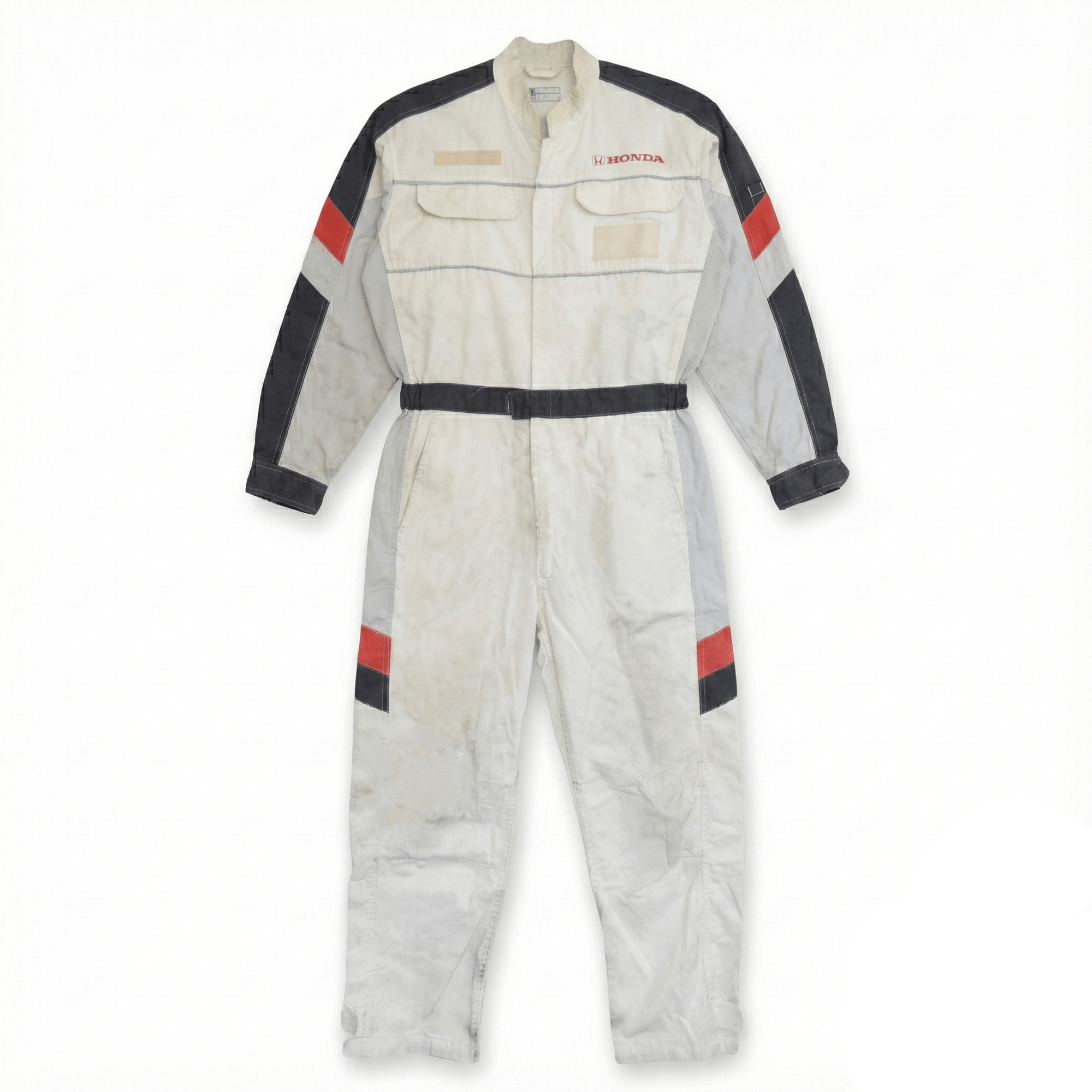 Genuine Showa Retro JDM Japan Honda Summer Jumpsuit Coveralls Tsunagi White - Sugoi JDM