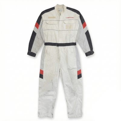 Genuine Showa Retro JDM Japan Honda Summer Jumpsuit Coveralls Tsunagi White - Sugoi JDM