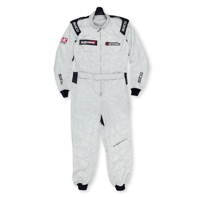 Genuine Sparco Advan Brembo NGK Track KS - 1 Endless Kart Racing Suit Gray - Sugoi JDM