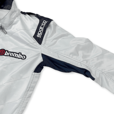 Genuine Sparco Advan Brembo NGK Track KS - 1 Endless Kart Racing Suit Gray - Sugoi JDM