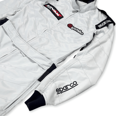 Genuine Sparco Advan Brembo NGK Track KS - 1 Endless Kart Racing Suit Gray - Sugoi JDM
