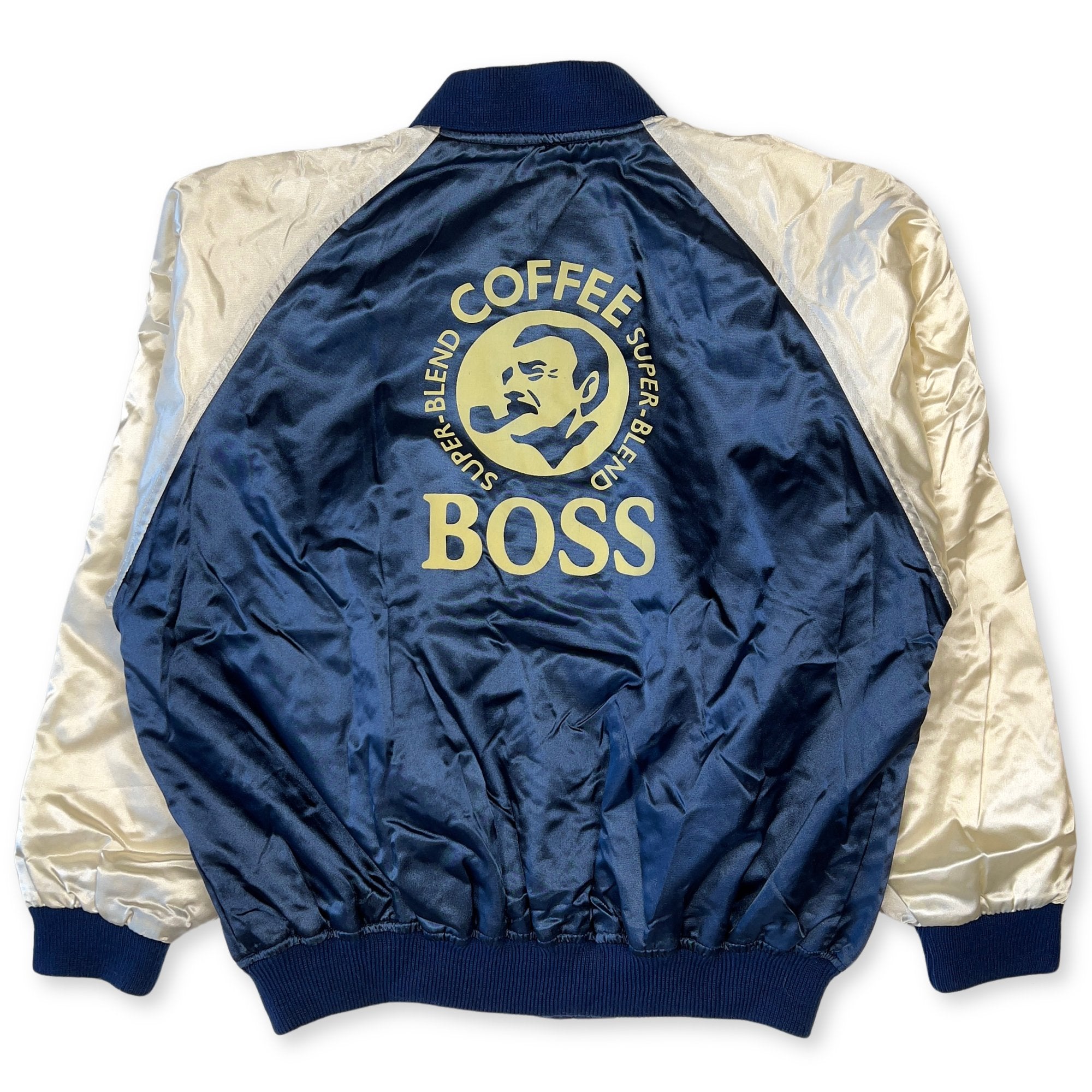 Genuine Vintage JDM Japan Suntory Boss Coffee Varsity Two Tone Jacket