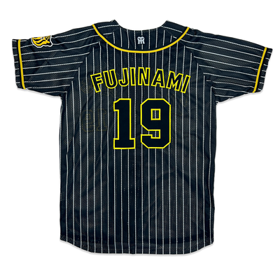 Mizuno Japan NPB Hanshin Tigers Shintaro Fujinami Baseball Knit Jersey Black #19