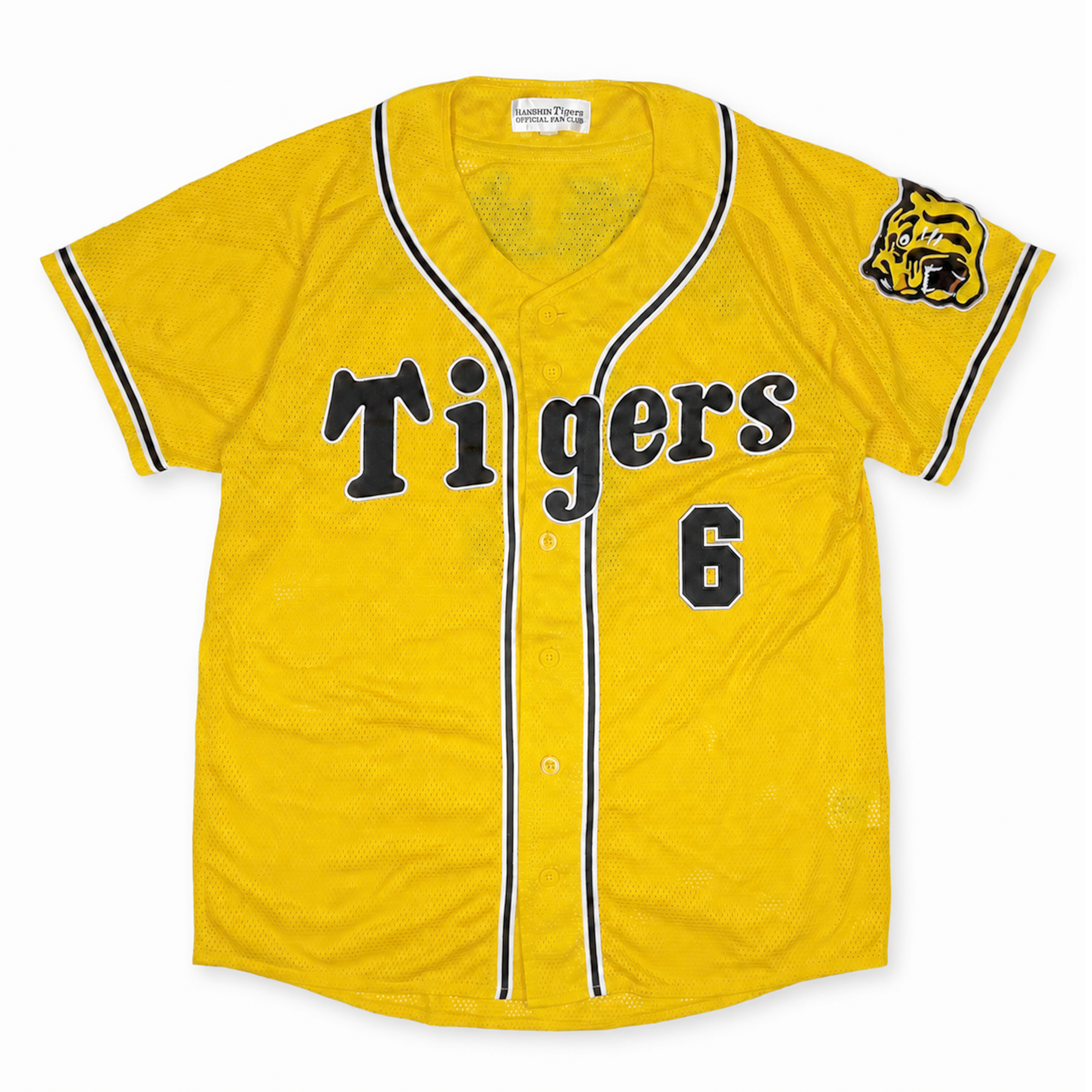 Mizuno Retro NPB Hanshin Tigers Tomoaki Kanemoto Baseball Knit Jersey Yellow