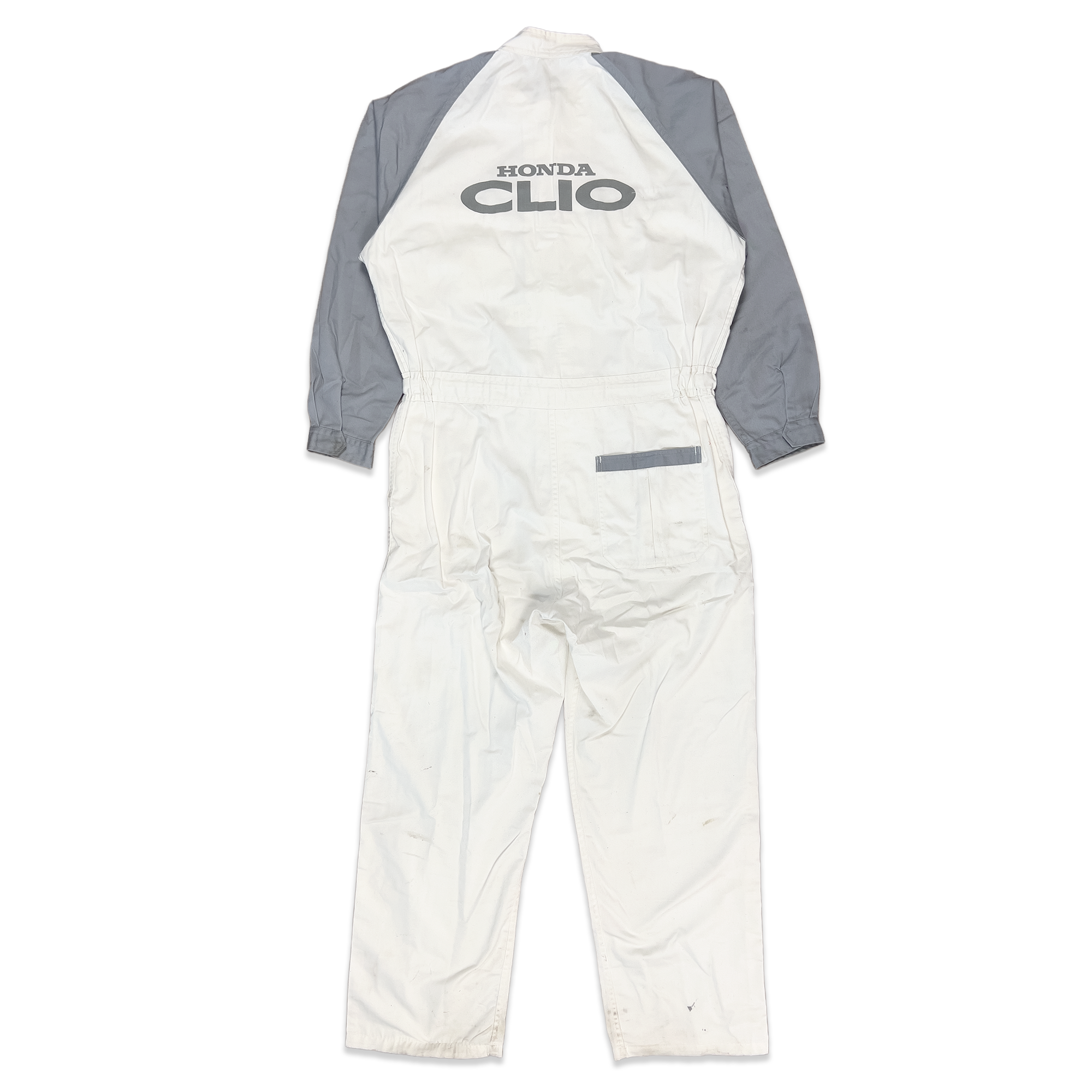Genuine Retro 90s JDM Japan Honda Clio Mechanic Coveralls Tsunagi White Grey