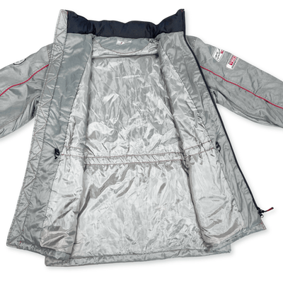 Japan JDM Retro Toyota TRD Racing Winter Thermal Hoodie Bench Jacket Silver - Sugoi JDM