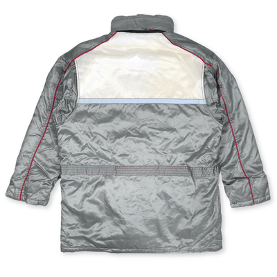 Japan JDM Retro Toyota TRD Racing Winter Thermal Hoodie Bench Jacket Silver - Sugoi JDM