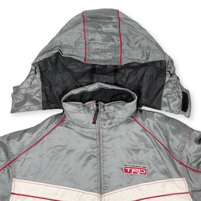 Japan JDM Retro Toyota TRD Racing Winter Thermal Hoodie Bench Jacket Silver - Sugoi JDM