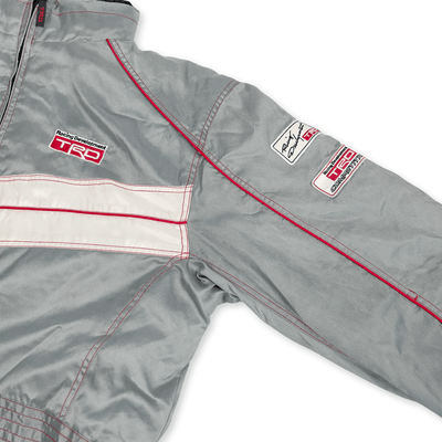Japan JDM Retro Toyota TRD Racing Winter Thermal Hoodie Bench Jacket Silver - Sugoi JDM