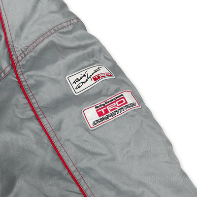 Japan JDM Retro Toyota TRD Racing Winter Thermal Hoodie Bench Jacket Silver - Sugoi JDM