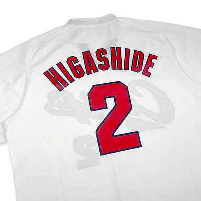 Japan Retro Hiroshima Toyo Carp Baseball Home Jersey Teruhiro Higashide 2 - Sugoi JDM