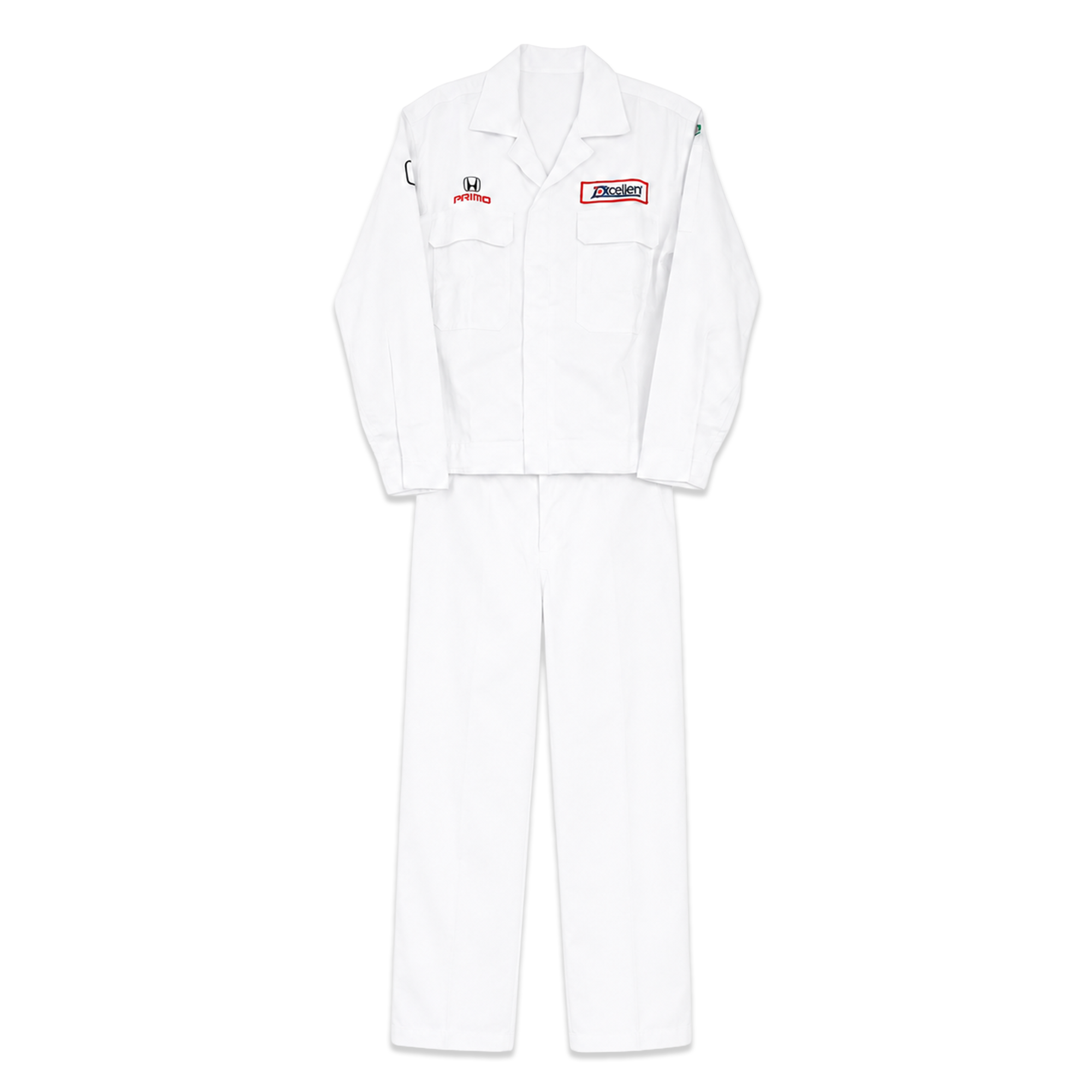 New Retro JDM Honda Primo Excellent Mechanic Jacket And Pants Set White