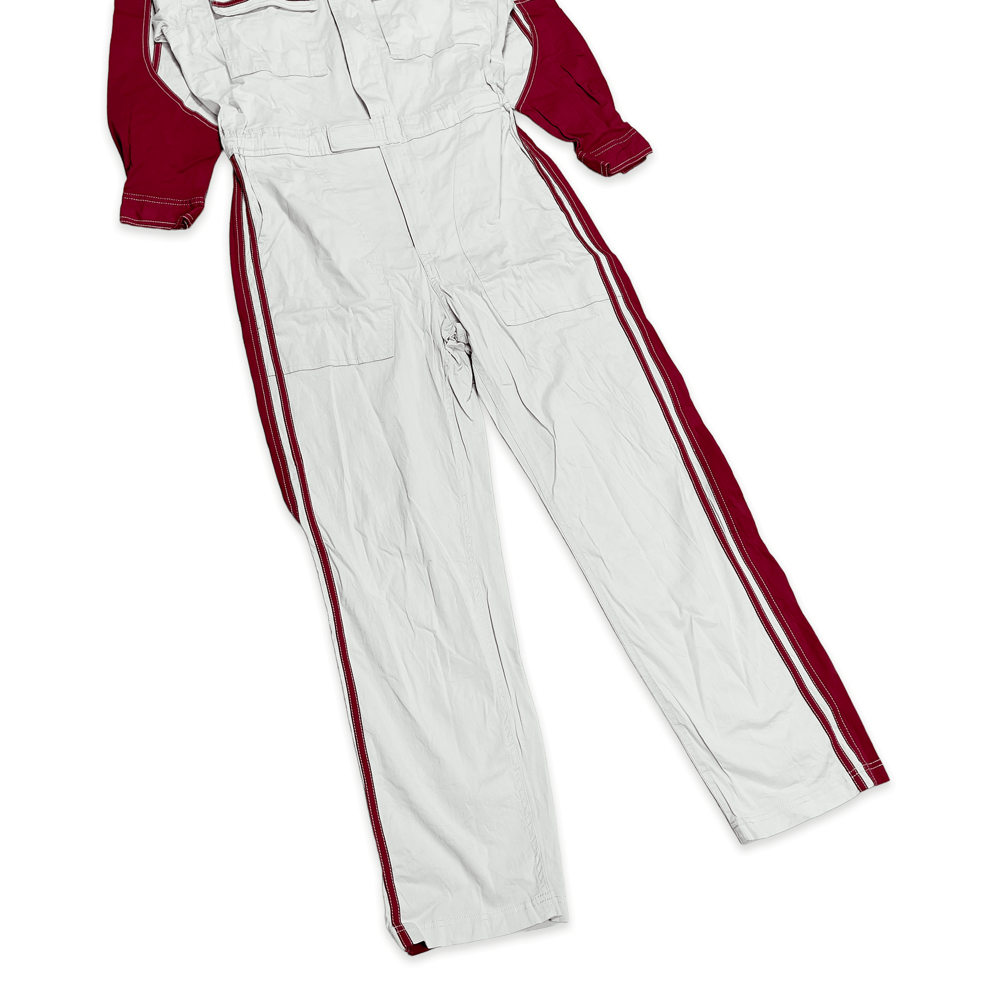 JDM Retro Hiroshima Toyota Tecno Stretch Summer Jumpsuit Coveralls Tsunagi Red - Sugoi JDM