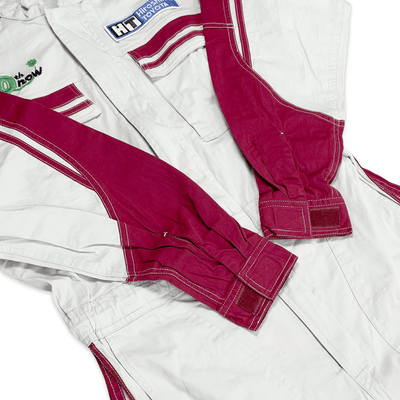 JDM Retro Hiroshima Toyota Tecno Stretch Summer Jumpsuit Coveralls Tsunagi Red - Sugoi JDM